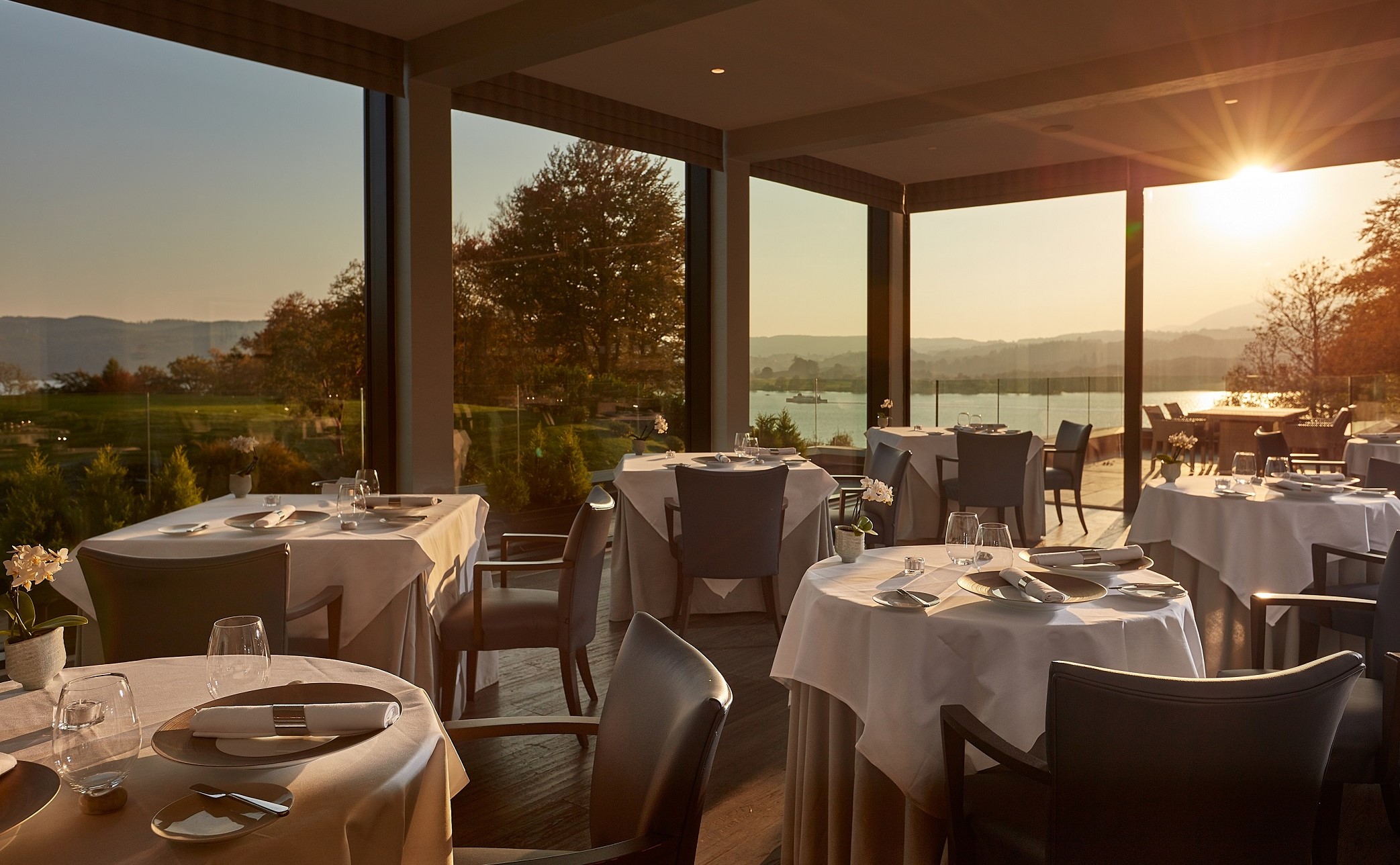 The Samling restaurant overlooking lake windermere. The Samling
